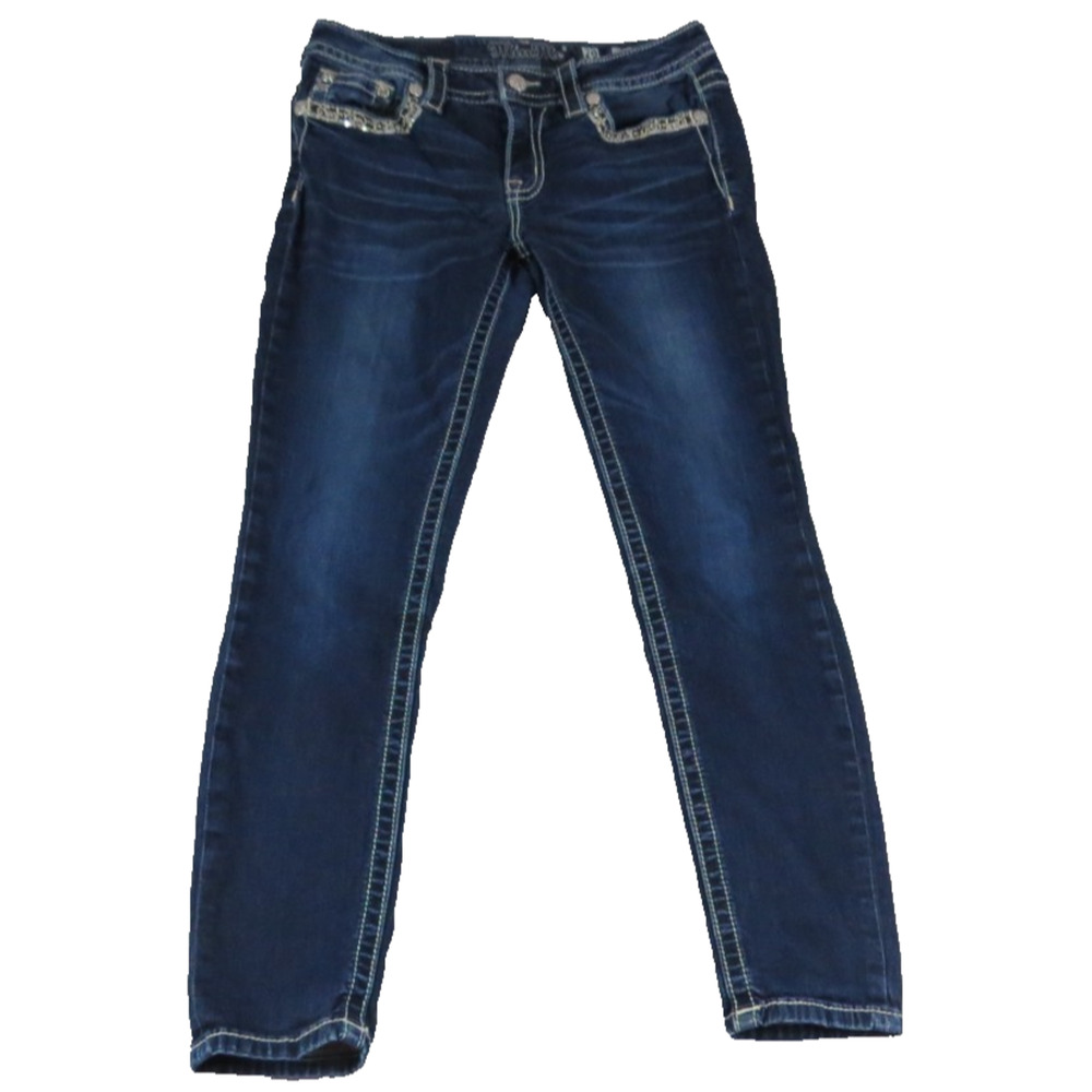 Y2K Miss Me Hailey Skinny Jeans Womens 29 Blue Flap Pocket Bling Stretch Denim - Picture 6 of 13